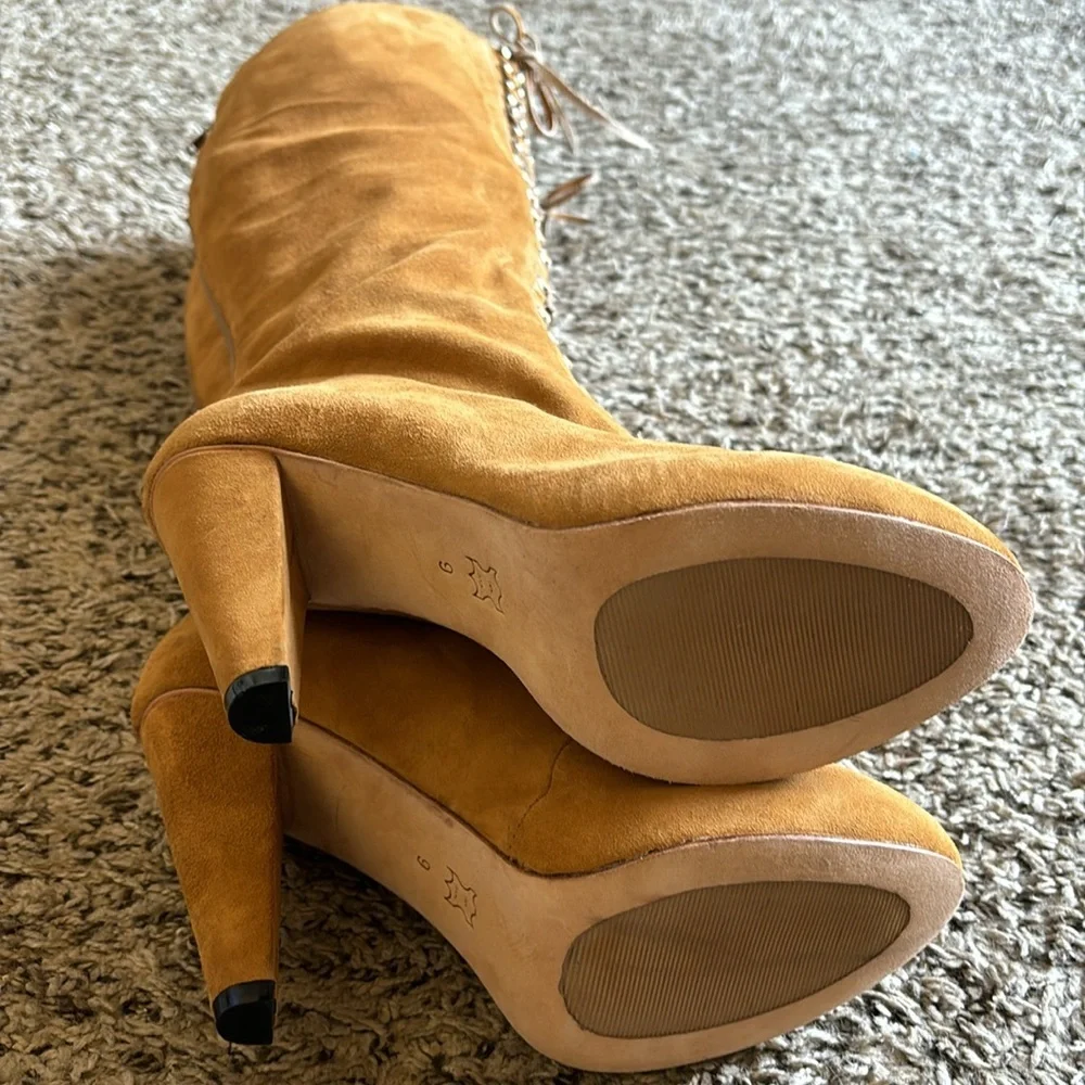 Madison Harding Suede Knee-high lace-up Leather laces Boots Size 9 - Picture 12 of 16